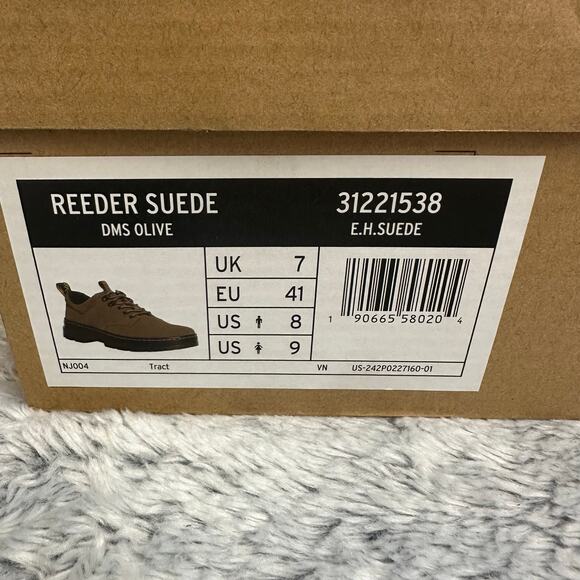 Doc Martens Reeder Olive Suede Lace Up Shoes NEW Women's 9 Men's 8 Unisex - Picture 8 of 8